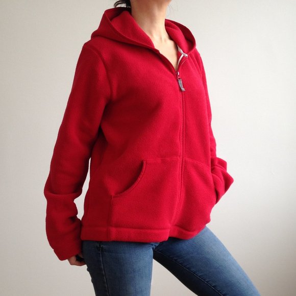 Gap - Red Polar Fleece Zip-Up Hoodie - Picture 1 of 11